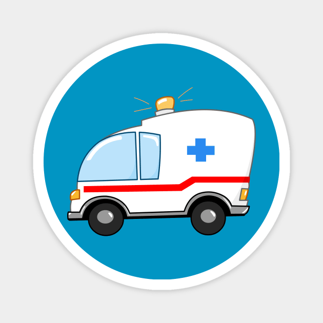 Ambulance Cartoon Magnet by DigiToonsTreasures